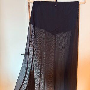zara midi/maxi see-thru mesh skirt with attached boyshorts size small